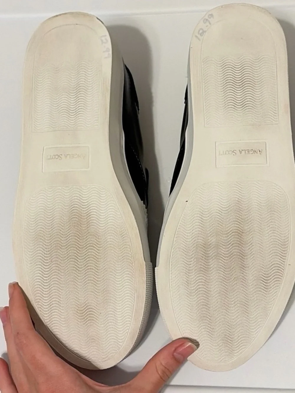 Black and White Slip-On Wingtip Sneakers for Women